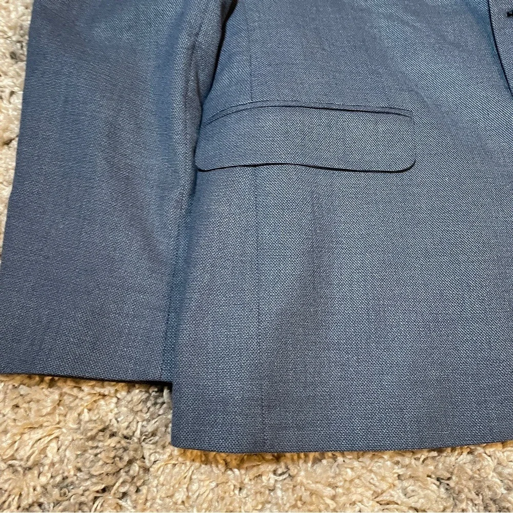 Bar III Mens Slim Fit Blazer‎ Blue Gray Textured Two Button Sport Coat